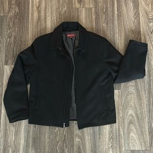 Men’s Medium Black Merona Wool Peacoat Lined